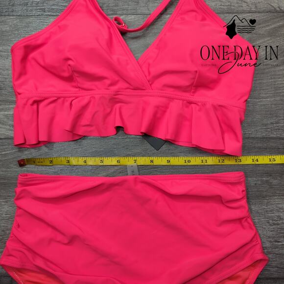 Tempt Me High Waist Ruffle Bikini Swimsuit Size M - Picture 5 of 7